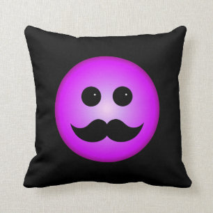 Almofada Emoticon roxo do bigode