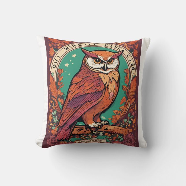 Almofada "Empolgado em conforto: Travesseiro de coruja" (Frente)