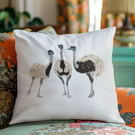 Almofada Emus Bird Lovers Ilustrados