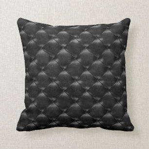 Almofada Encanto opulento de couro adornado Glam preto