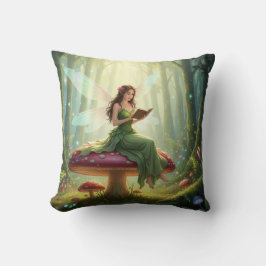 Almofada Enchanted Day Fairy Reading a Book