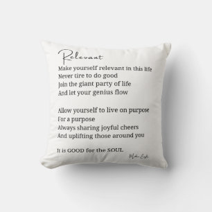Almofada Encorajamento relevante poema Inspiracional