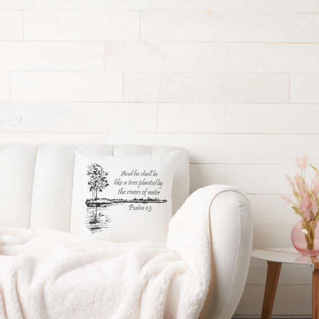 Almofada Encouraging Scripture Psalm 1:3  (Sofá)