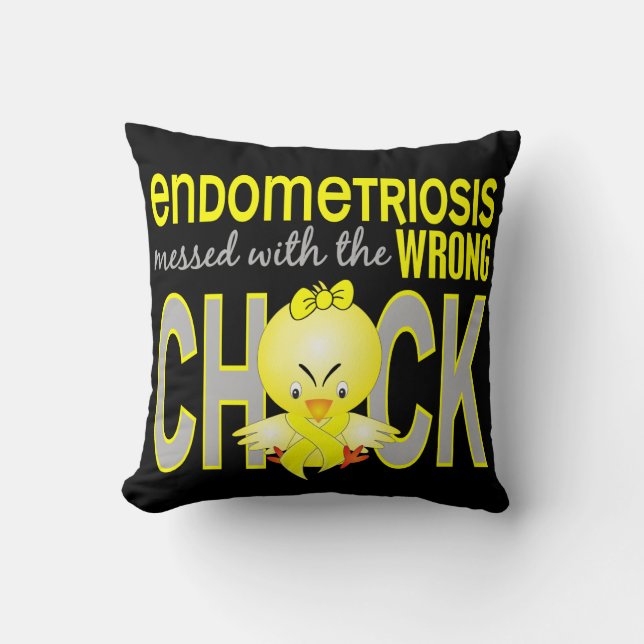 Almofada Endometriose sujada com pintinho errado (Frente)