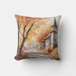 Almofada Ênfase de Decoração de Aquarela de Cozy Autumn