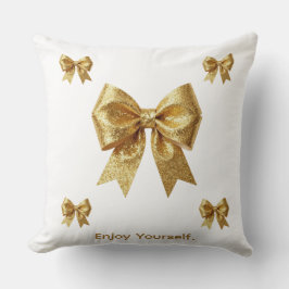 Almofada Enfeite de Brilho Dourado Elegante