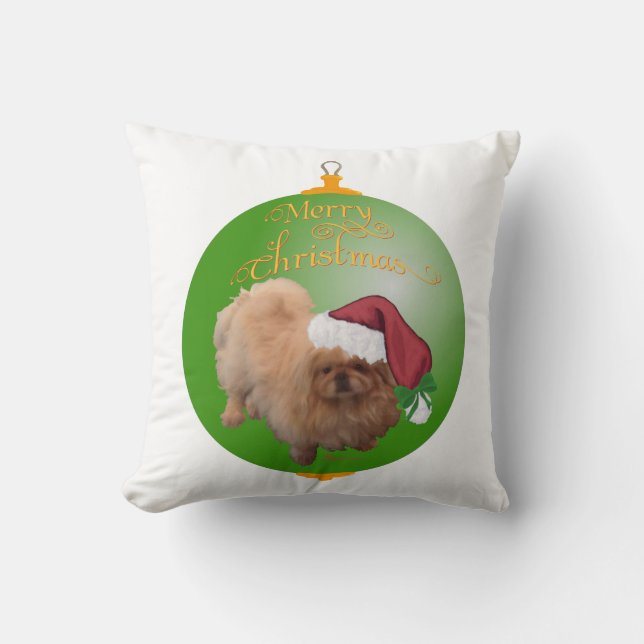 Almofada Enfeite de Natal Pequinês (Frente)