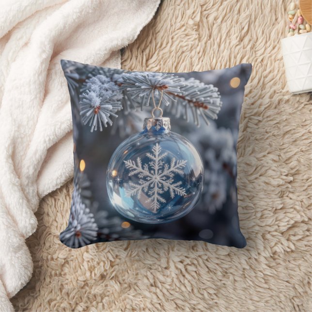 Almofada Enfeite de Neve de Cristal de Natal (Cobertor)