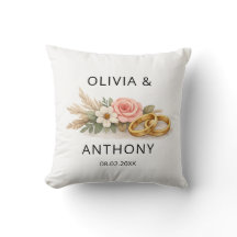 Enfeite de Nome de Casamento Rosa Floral Boho Rúst