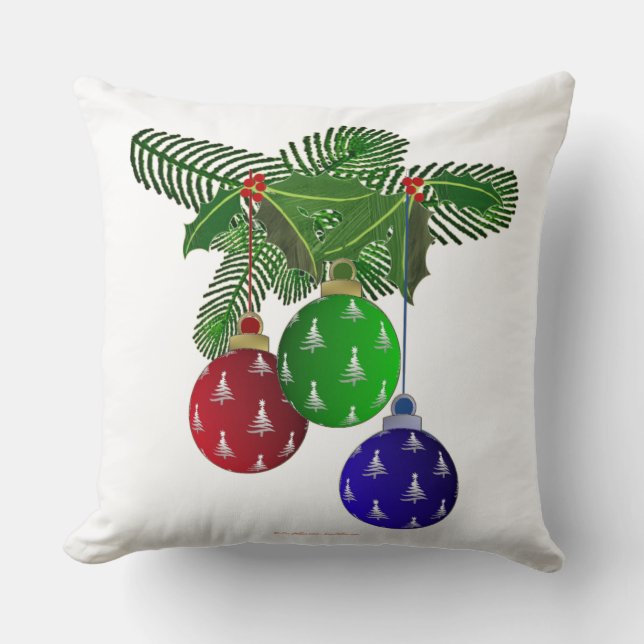 Almofada Enfeites Coloridos de Natal para Árvore (Frente)