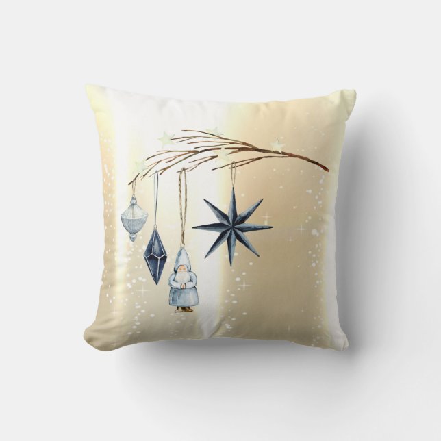 Almofada Enfeites de galho de árvore dourado (Frente)