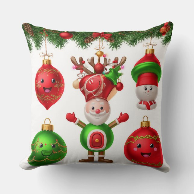 Almofada Enfeites Festivos de Natal (Frente)