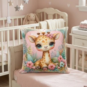 Almofada Enfermeira Floral de Bebê Bonita Girafa
