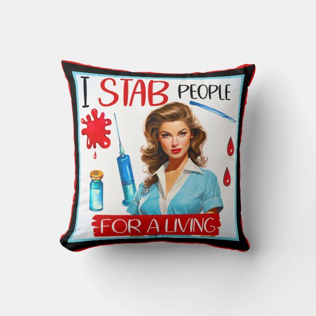 Almofada Enfermeira Nostálgica Bonita Se Aproxima Para Vive (Frente)