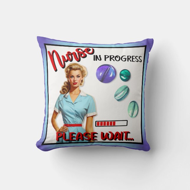 Almofada Enfermeira Nostálgica Enfermeira Em Andamento (Frente)