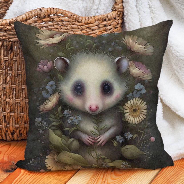 Almofada Enfermeiro da Floresta de Cute Baby Ogambm (Baby possum woodland nursery pillow)