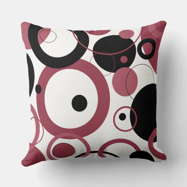 Almofada Enfumaçado Topaz e Círculos Pretos (Verso)