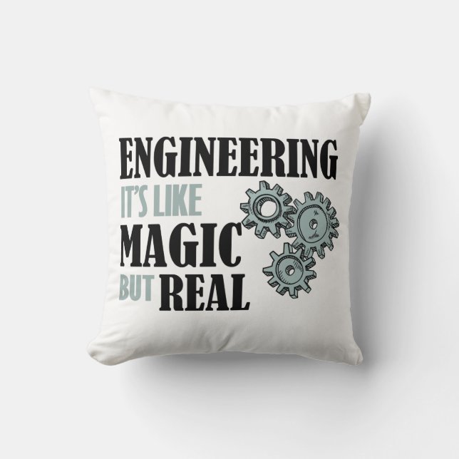Almofada Engenharia - É como Magia, mas Real (Frente)