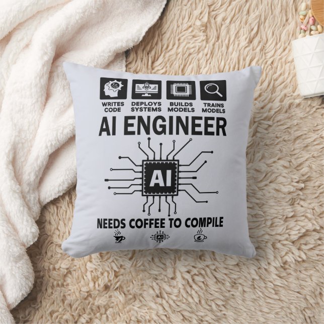 Almofada Engenheiro de IA Engraçado Programador Desenvolved (Cobertor)
