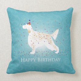 Almofada English Setter Happy Birthday Design