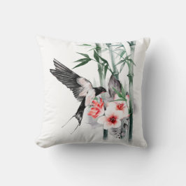 Almofada Engolir com Bambu e flores Clássica