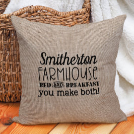 Almofada Engraçada cama de fazenda rústica personalizada em