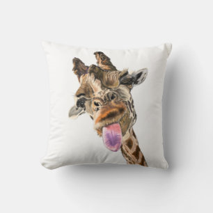 Almofada Engraçada Girafa Tongue Out and PlayPiscar os olh