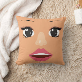Almofada Engraçada mulher face travesseiro decorativo