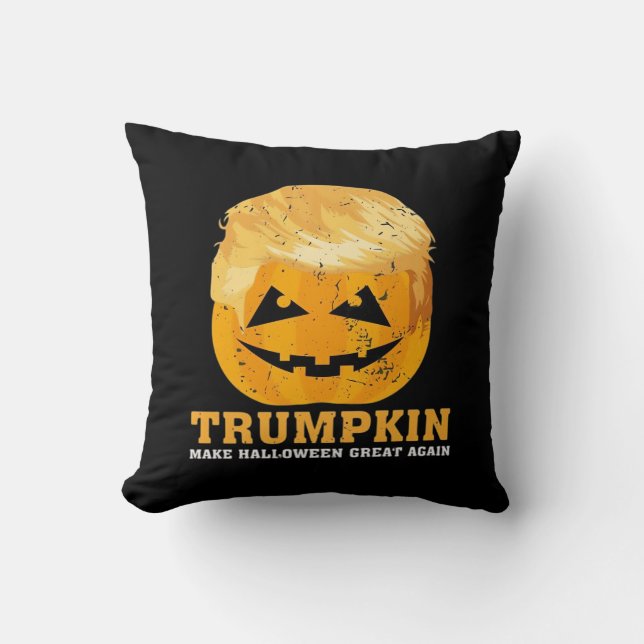 Almofada Engraçada Trumpkin Faz Excelente De Halloween Nova (Frente)