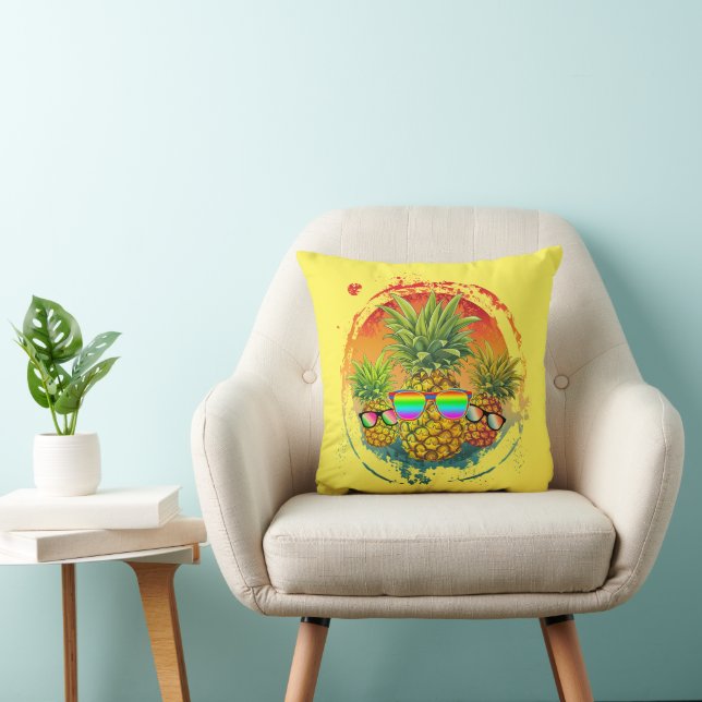 Almofada Engraçado Abacaxi Summer Vibes (Cadeira)