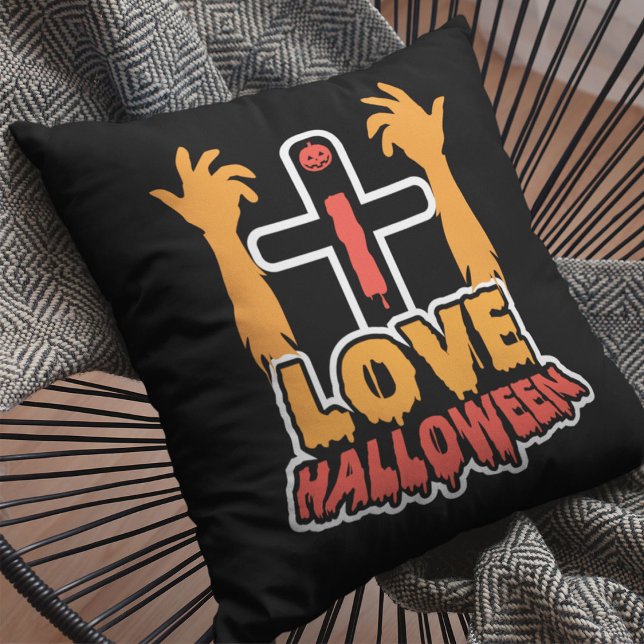 Almofada Engraçado Amor Halloween Spookie Mãos Zombie (Criador carregado)