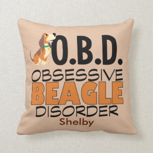 Almofada Engraçado Beagle Obcecado Personalizado