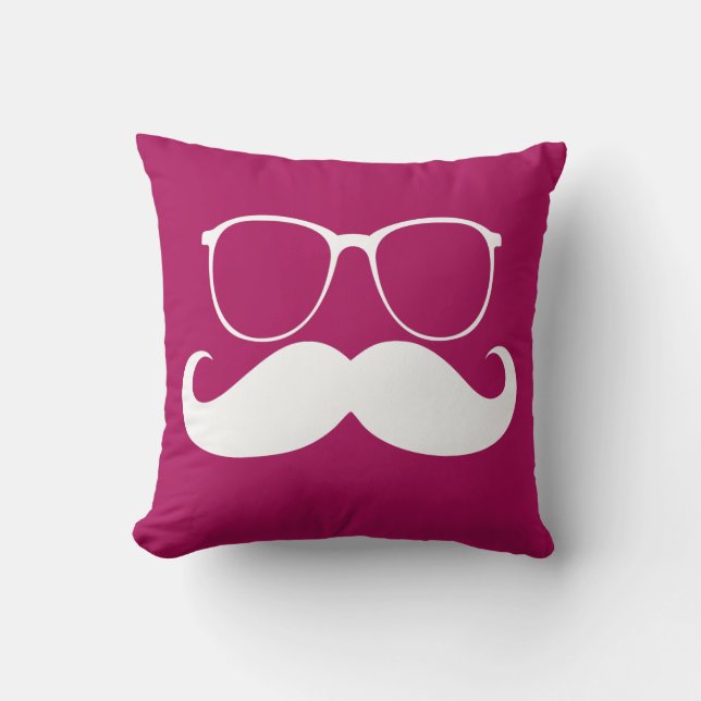 Almofada Engraçado bigode branco (Frente)