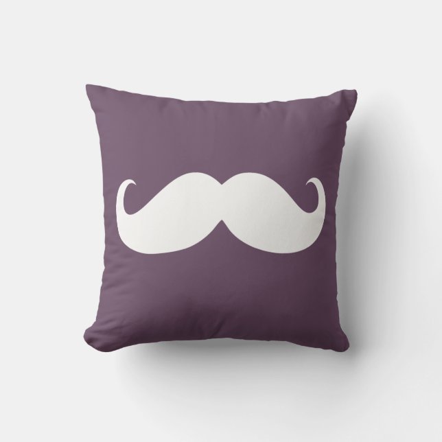 Almofada Engraçado bigode branco engraçado 26 (Frente)