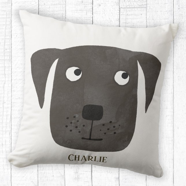 Almofada Engraçado Black Labrador Retriever Dog Nome Person (Black Labrador Retriever Dog fun personalized name throw pillow)