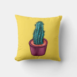Almofada Engraçado Cactus Pote Amarelo Trippy Psychedelic