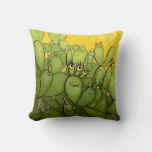 Engraçado Cactus Verde Amarelo Suculento