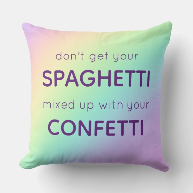 Almofada Engraçado Espaghetti e Confetti (Frente)