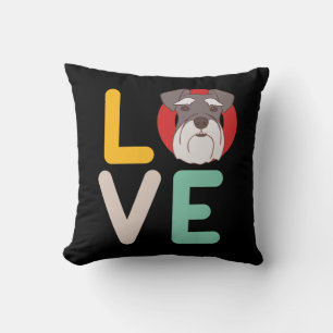 Almofada Engraçado Eu Adoro Miniatura Schnauzer Eu Coração
