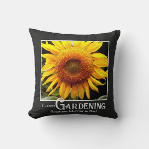 Almofada Engraçado jardinagem dizendo sol amarelo