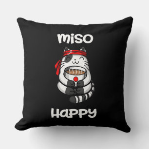 Almofada Engraçado Miso Feliz Gato Sushi Pet Lover