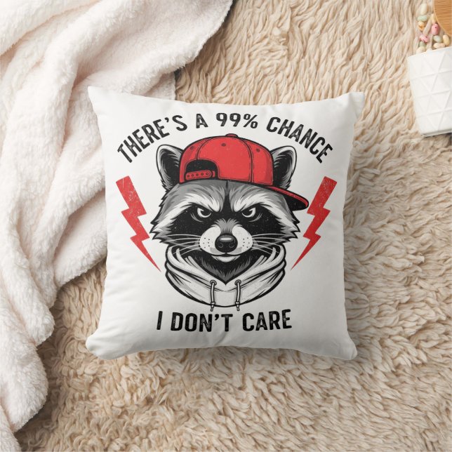 Almofada Engraçado Raccoon Há 99% de chance de eu não (Cobertor)