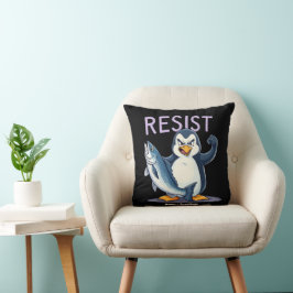 Almofada Engraçado Resiste Pinguim Protesto Contra Tarifas