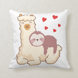 Almofada Engraçado Sloth Riding Lama Shirt Engraçado Alpa
