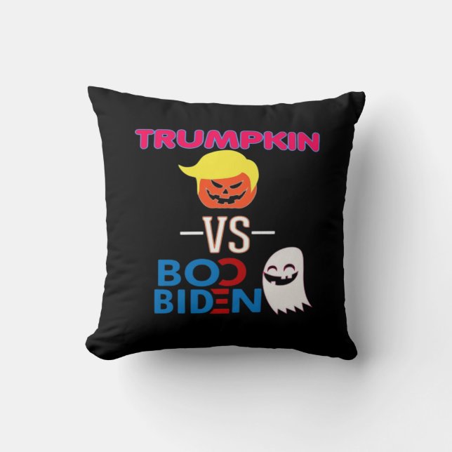 Almofada Engraçado Trumpkin Vs Boo Biden Design Classe Hall (Frente)