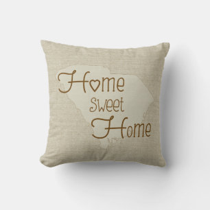 Almofada Então Carolina - Home Sweet Home Burlap look w/nam