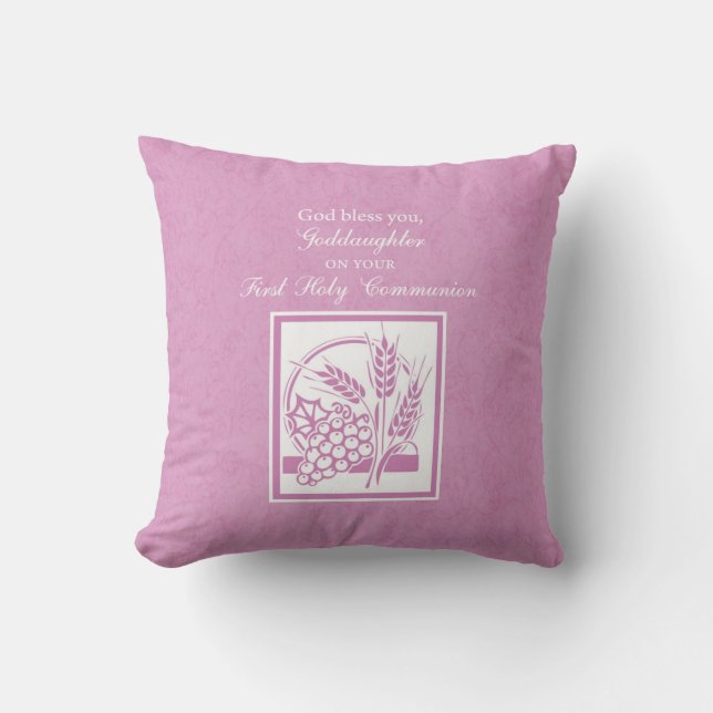 Almofada Enteada Primeira Comunhão, Rosa (Frente)