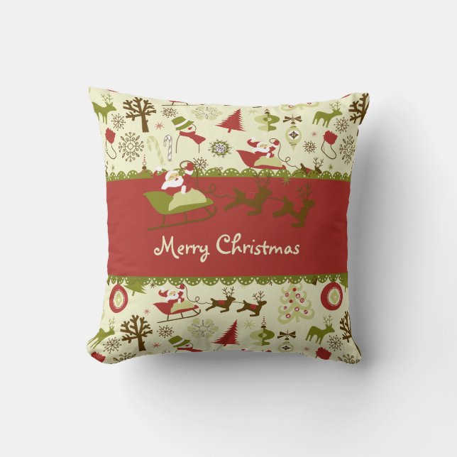 Almofada Entrega de Natal de papais noeis (Frente)