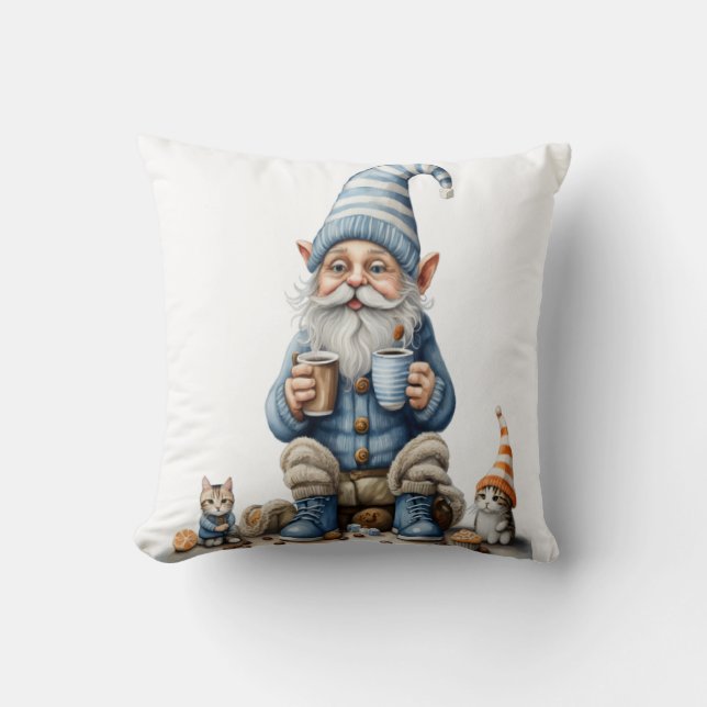 Almofada Época de Gnome e inverno (Frente)