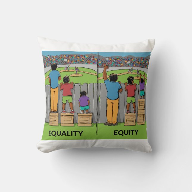 Almofada Equality vs Equity – Inspiring Social Justice  (Frente)